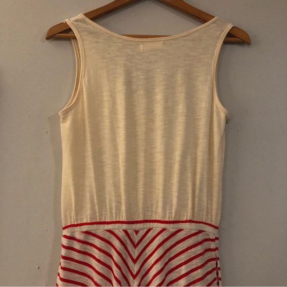 Comme Toi Cream and Red Striped Sleeveless Dress - Size Small - Picture 10 of 10